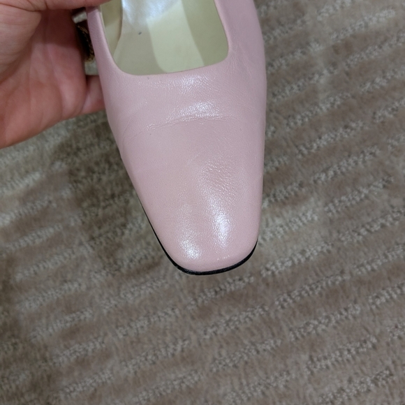 Vintage Spanish Made Pink Square Toe Heels Size 7 - Picture 5 of 9